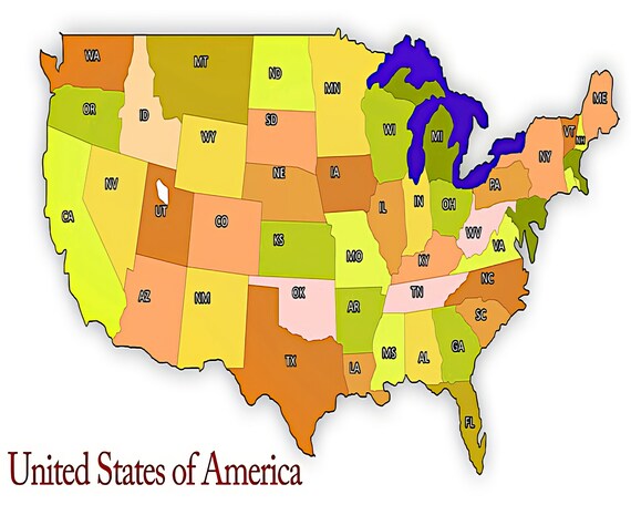 United States Map Birthday ~ Edible 2D Fondant Birthday Cake/Cupcake Topper ~ D22939