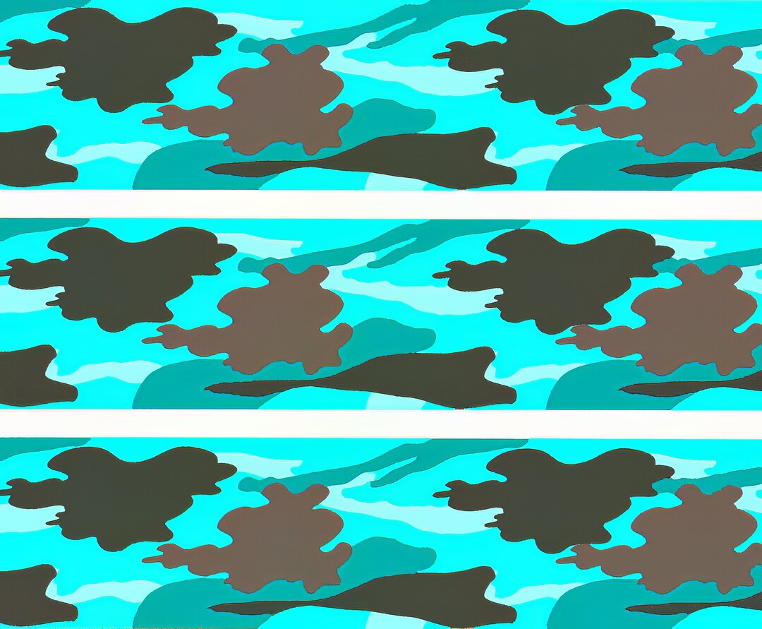 Turquoise Hunting Camo - Birthday Background - Side Strips ~ Edible 2D ...