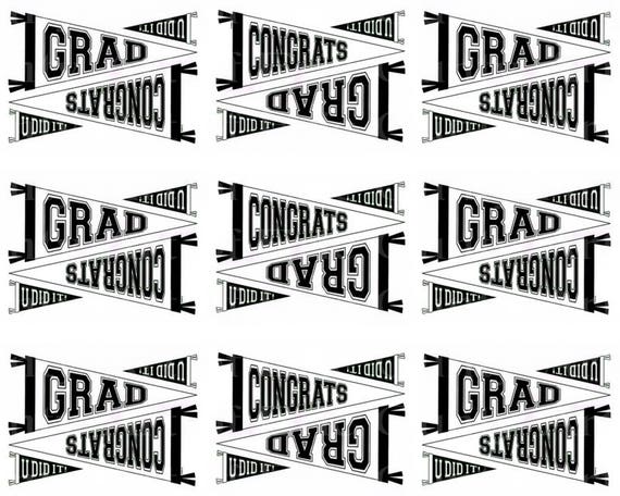 Congrats Grad Graduation - Side Strips ~ Edible 2D Fondant Birthday Cake Side Toppers ~ D22815