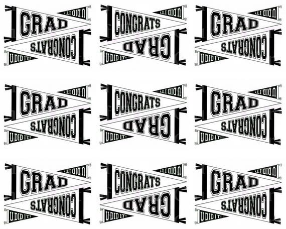 Congrats Grad Graduation - Side Strips ~ Edible 2D Fondant Birthday Cake Side Toppers ~ D22815