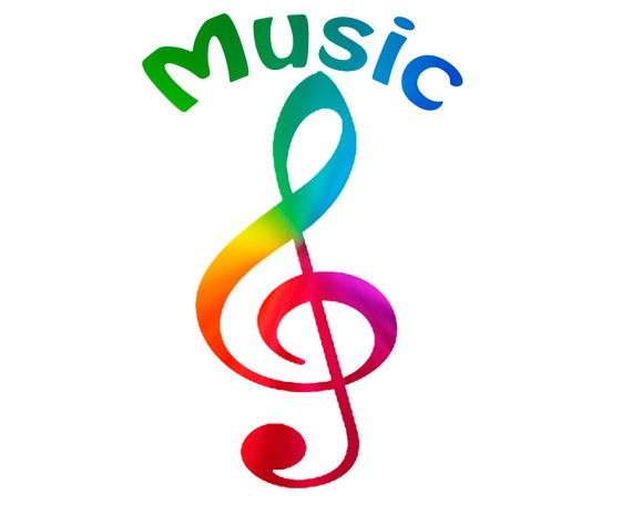 Music Notes Band Rainbow Birthday ~ Edible 2D Fondant Birthday Cake/Cupcake Topper ~ D22700