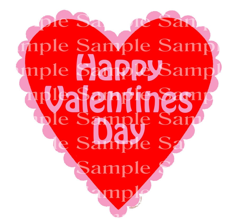 Happy Valentine S Day Red Heart Edible 2d Fondant Cake