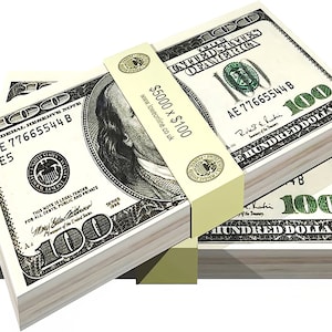 100 Dollar Bill Money Birthday ~ Edible 2D Fondant Birthday Cake/Cupcake Topper ~ D6430