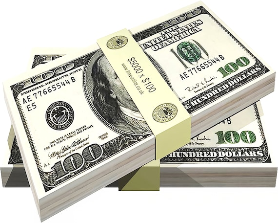 100 Dollar Bill Money Birthday ~ Edible 2D Fondant Birthday Cake/Cupcake Topper ~ D6430