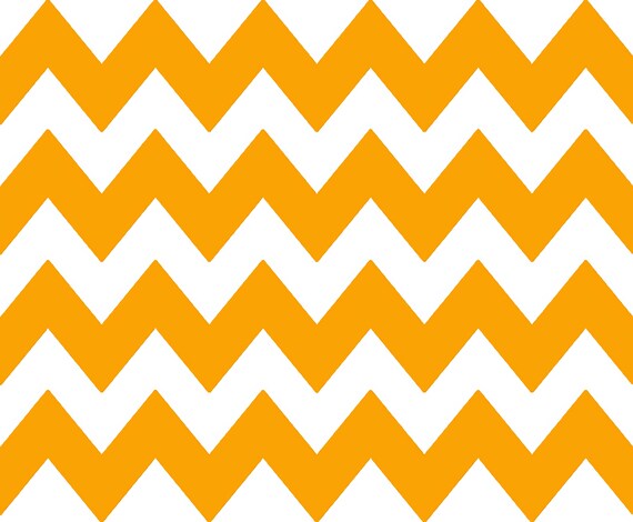 Orange - Chevron Background Birthday ~ Edible 2D Fondant Birthday Cake/Cupcake Topper ~ D6347