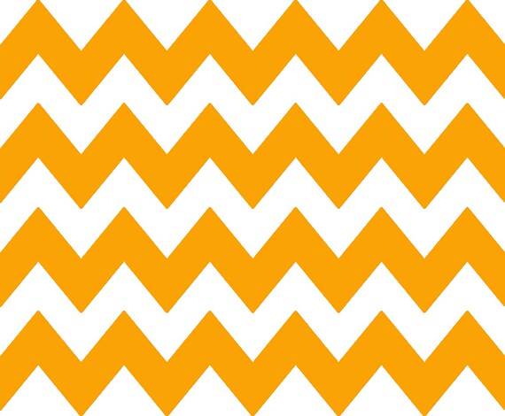 Orange - Chevron Background Birthday ~ Edible 2D Fondant Birthday Cake/Cupcake Topper ~ D6347