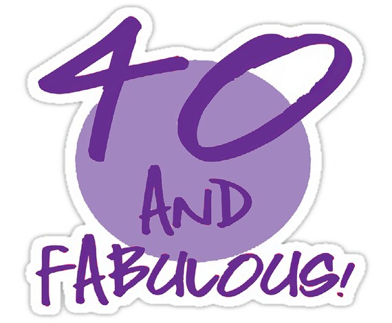 40 & Fabulous Purple Birthday ~ Edible 2D Fondant Birthday Cake/Cupcake Topper ~ D20146