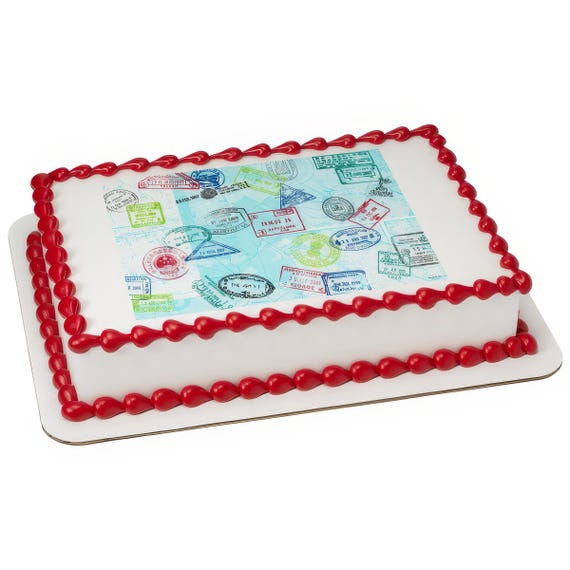 Passport Graduation Birthday ~ Edible 2D Fondant Birthday Cake/Cupcake Topper ~ D24093