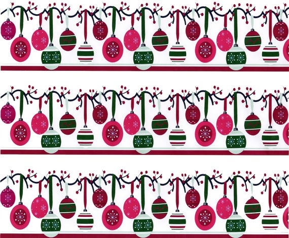 Christmas Ornaments Background ~ Edible 2D Fondant Birthday Cake/Cupcake Topper ~ D3109