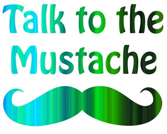 Talk To The Mustache Birthday ~ Edible 2D Fondant Birthday Cake/Cupcake Topper ~ D21702