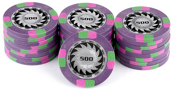 Casino Purple Poker Chips Birthday ~ Edible 2D Fondant Birthday Cake/Cupcake Topper ~ D7339