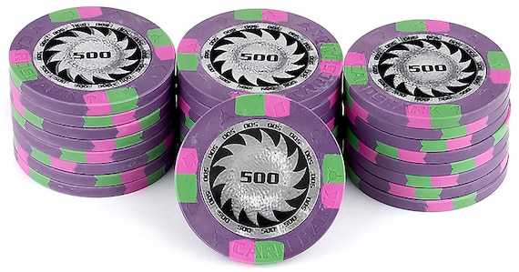 Casino Purple Poker Chips Birthday ~ Edible 2D Fondant Birthday Cake/Cupcake Topper ~ D7339