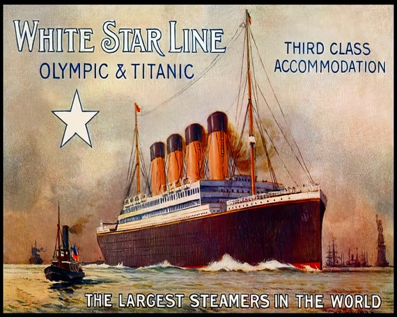 Vintage Titanic Ship Poster Birthday ~ Edible 2D Fondant Birthday Cake/Cupcake Topper ~ D24175