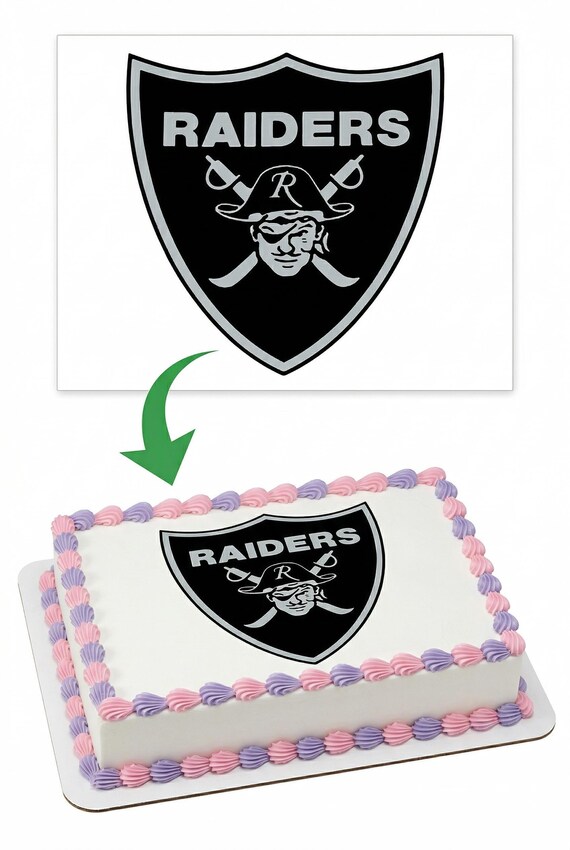 Raiders Mascot Birthday ~ Edible 2D Fondant Birthday Cake/Cupcake Topper ~ D951