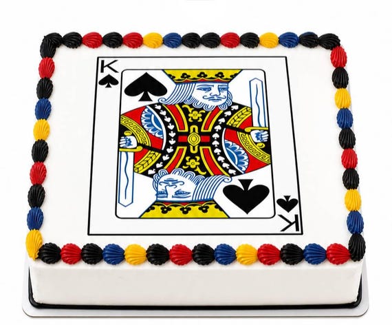 King of Spades Playing Card Edible Cake Topper, Casino Poker Night Frosting Sheet Image, Vegas Game Room Party ~ D24606