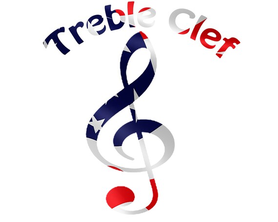 Treble Clef Band Music Notes Patriotic Birthday ~ Edible 2D Fondant Birthday Cake/Cupcake Topper ~ D22711