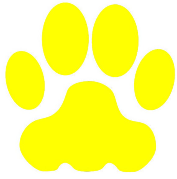Yellow Tiger Panther Mascot Paw Birthday ~ Edible 2D Fondant Birthday Cake/Cupcake Topper ~ D22577