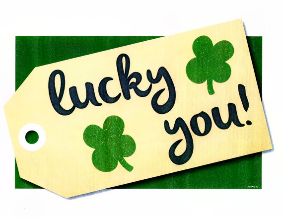 Lucky You Clover St. Patrick's Day ~ Edible 2D Fondant Birthday Cake/Cupcake Topper ~ D22195