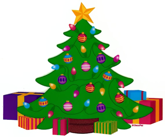 Christmas Tree ~ Edible 2D Fondant Birthday Cake/Cupcake Topper ~ D9005