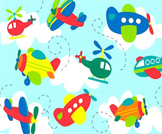 Little Planes & Helicopters Birthday ~ Edible 2D Fondant Birthday Cake/Cupcake Topper ~ D1155