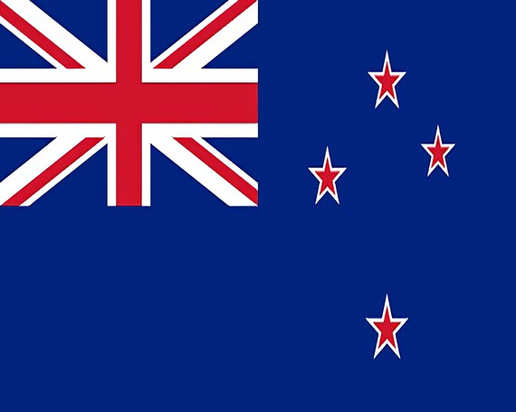 New Zealand Country Flag Birthday ~ Edible 2D Fondant Birthday Cake/Cupcake Topper ~ D4182
