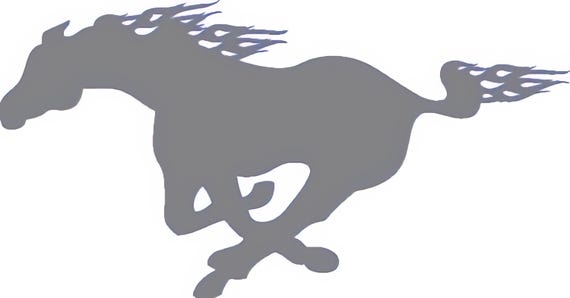 Gray Mustang Mascot Birthday ~ Edible 2D Fondant Birthday Cake/Cupcake Topper ~ D24644
