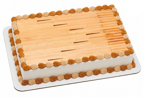Wood Floor Background Edible Cake Topper, Rustic Wood Grain Frosting Sheet Decoration ~ D20621
