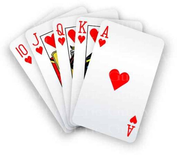 Royal Flush Hearts Casino Birthday Edible 2D Fondant Etsy