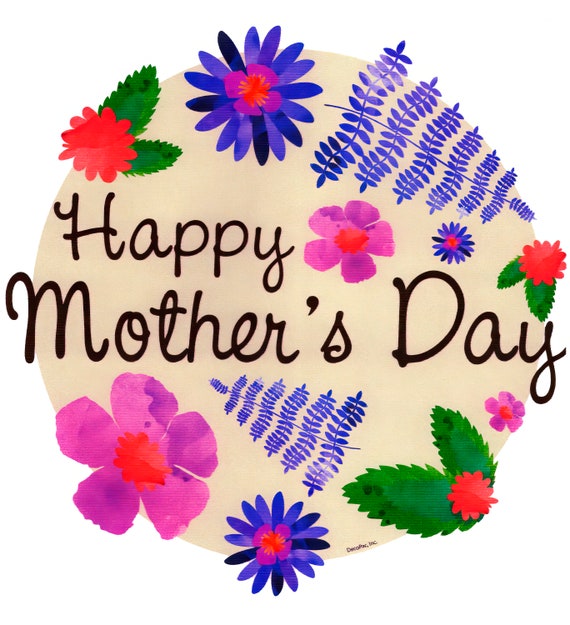 Happy Mother's Day ~ Edible 2D Fondant Birthday Cake/Cupcake Topper ~ D22052