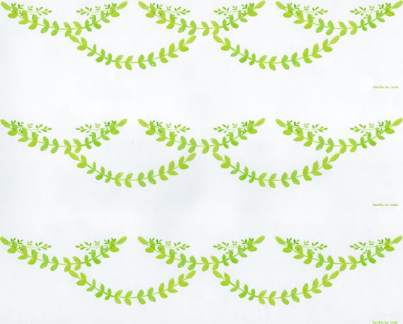 Garland Leaves Plants Birthday ~ Edible 2D Fondant Birthday Cake Side Toppers ~ D24103