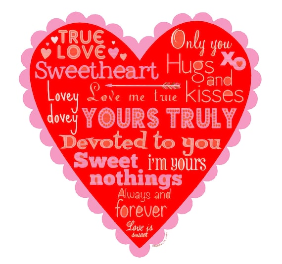 Valentine's Day From The Heart Birthday ~ Edible 2D Fondant Birthday Cake/Cupcake Topper ~ D20574