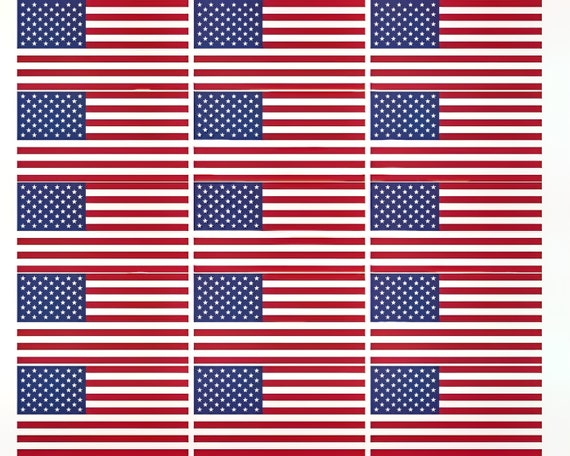 American Flag Birthday ~ Edible 2D Fondant Birthday Cake/Cupcake Topper ~ D24718