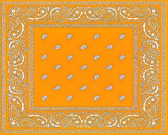 Orange Paisley Bandana Birthday ~ Edible 2D Fondant Birthday Cake/Cupcake Topper ~ D24549