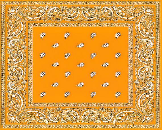 Orange Paisley Bandana Birthday ~ Edible 2D Fondant Birthday Cake/Cupcake Topper ~ D24549