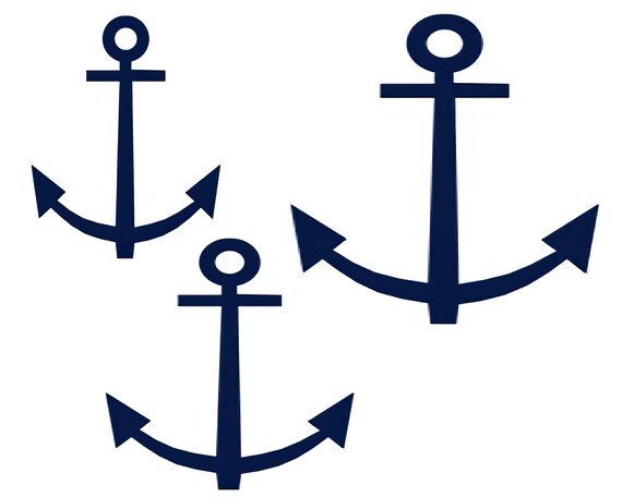 Navy Sailing Anchors Birthday ~ Edible 2D Fondant Birthday Cake/Cupcake Topper ~ D22980