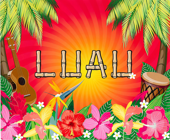 Summer Luau ~ Edible 2D Fondant Birthday Cake/Cupcake Topper ~ D334
