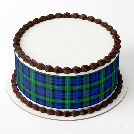 Green Plaid Birthday - 2D Edible Cake Side Toppers - Decorate The Sides of Your Cake! - D24693