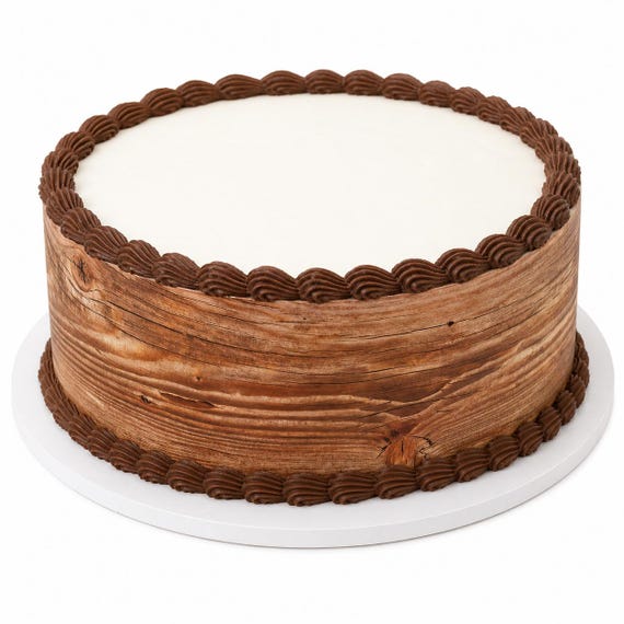 Rustic Wood Grain Plank Edible Cake Side Strip, Barn Board Frosting Sheet Decoration, Country Theme ~ D241