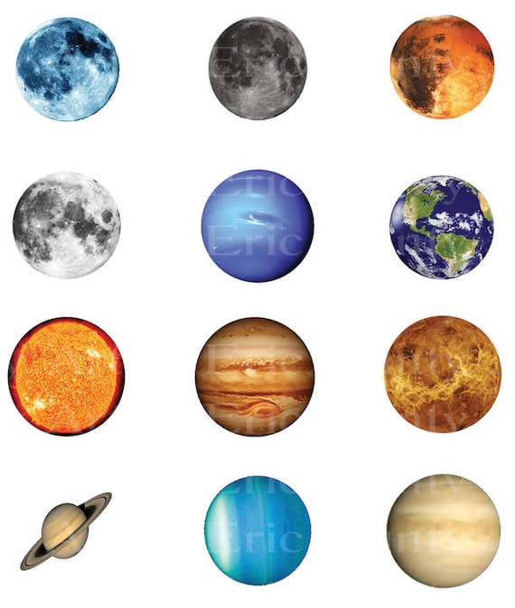 Solar System Planets Birthday Edible 2d Fondant Birthday Cakecupcake Topper D22926