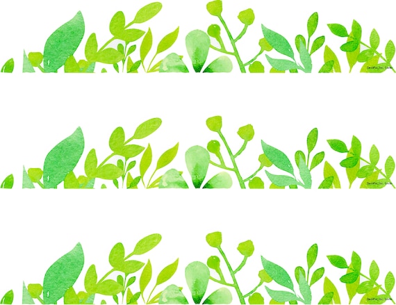 Spring Plants Birthday ~ Edible 2D Fondant Birthday Cake Side Toppers ~ D24097