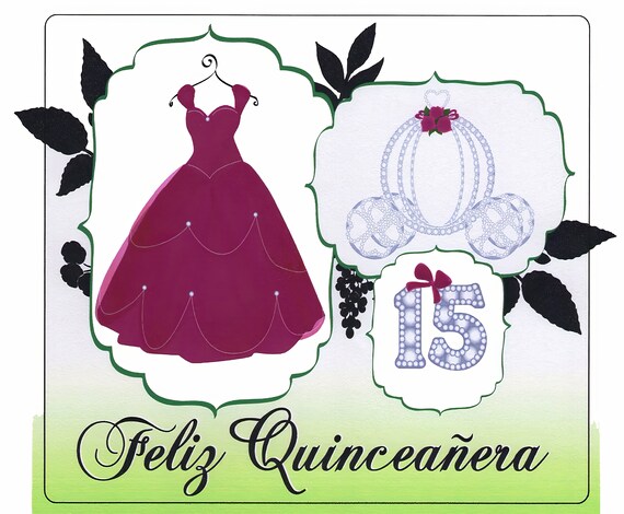 Feliz Quinceanera ~ Edible 2D Fondant Birthday Cake/Cupcake Topper ~ D2208