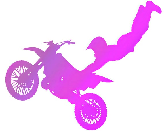 Motocross Pink Dirtbike Birthday ~ Edible 2D Fondant Birthday Cake/Cupcake Topper ~ D21773