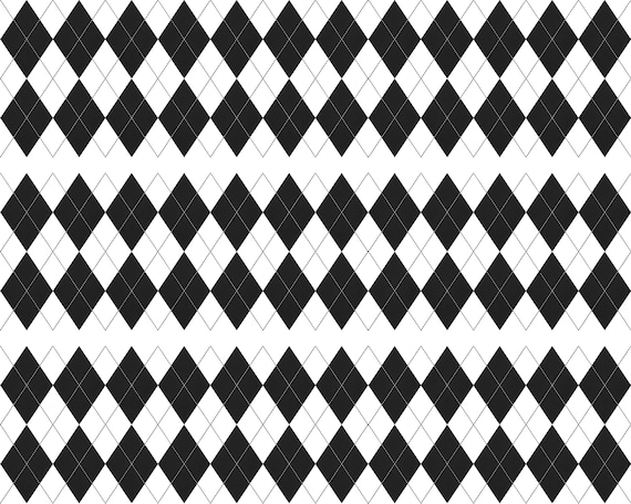 Black Diamonds Checker Board Birthday Background - Side Strips ~ Edible 2D Fondant Birthday Cake Side Toppers ~ D24657