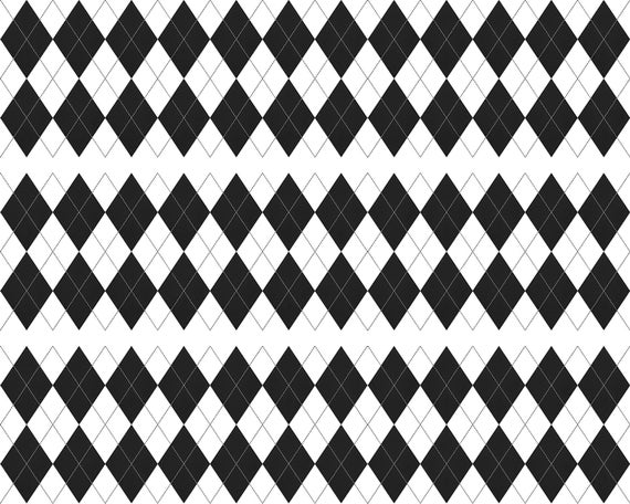 Black Diamonds Checker Board Birthday Background - Side Strips ~ Edible 2D Fondant Birthday Cake Side Toppers ~ D24657