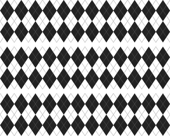 Black Diamonds Checker Board Birthday Background - Side Strips ~ Edible 2D Fondant Birthday Cake Side Toppers ~ D24657