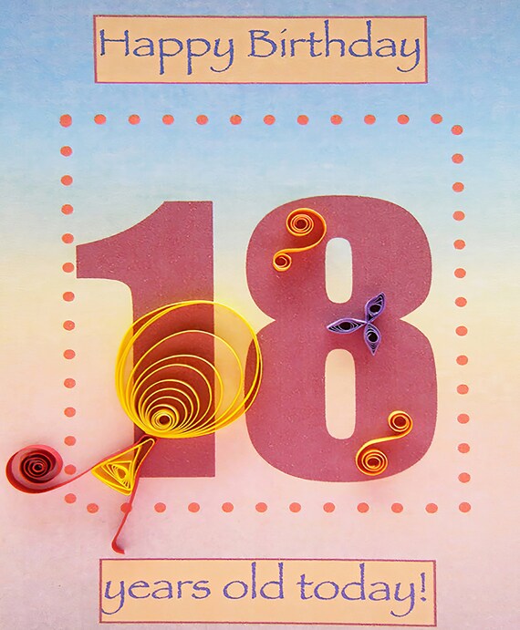 Happy 18th Birthday ~ Edible 2D Fondant Birthday Cake/Cupcake Topper ~ D5968