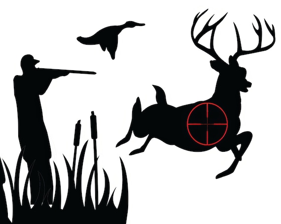 Hunting Silhouette Birthday ~ Edible 2D Fondant Birthday Cake/Cupcake Topper ~ D20629