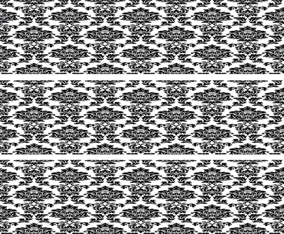 Damask - Birthday Background - Side Strips ~ Edible 2D Fondant Birthday Cake Side Toppers ~ D20392