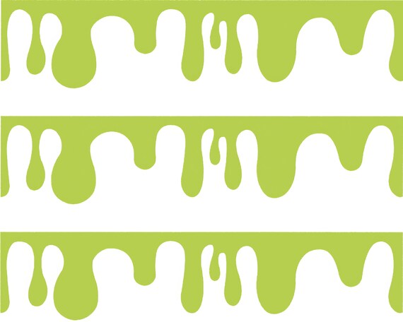 Green Slime - Birthday Background - Side Strips ~ Edible 2D Fondant Birthday Cake Side Toppers ~ D22220