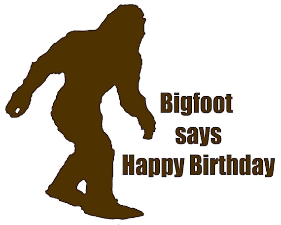 Brown Bigfoot Says Happy Birthday Party ~ Edible 2D Fondant Birthday Cake/Cupcake Topper ~ D24314
